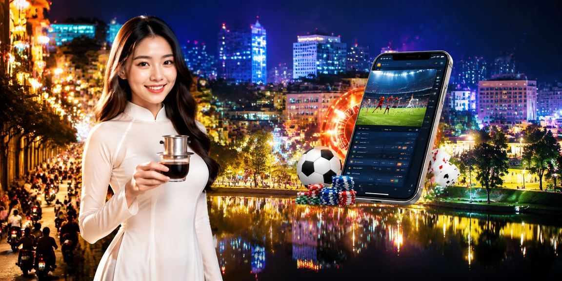 Người mặc áo dài tại Đà Lạt theo dõi cá cược thể thao trên điện thoại